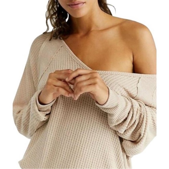 BOGO! Free People Santa Clara Thermal Toasted Oat Oversized XS - Picture 10 of 10